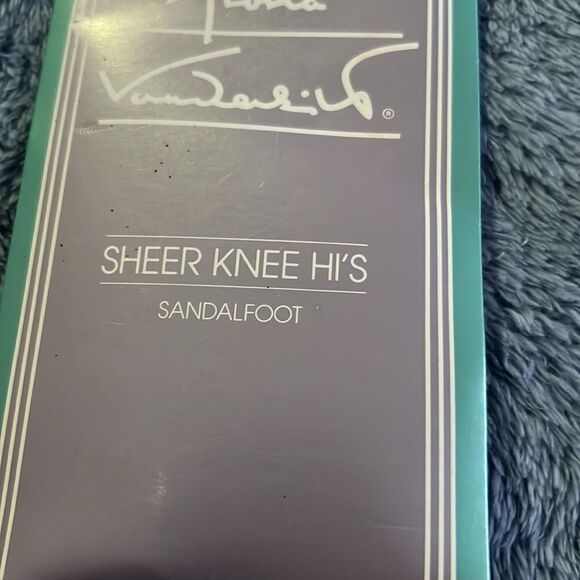 Vintage Gloria Vanderbilt Sheer Knee HI’s Black One Size - Picture 2 of 5